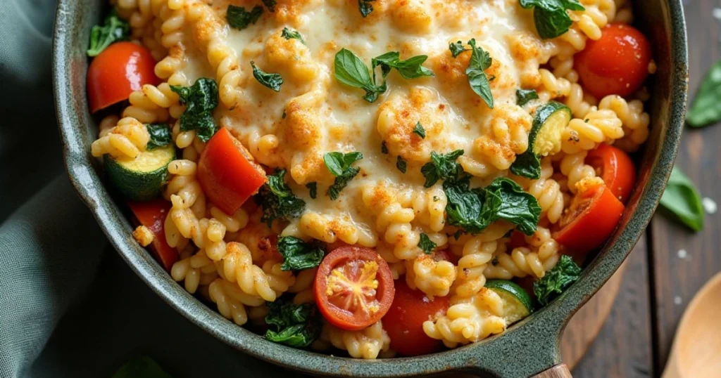 orzo dump and bake vegetarian recipe